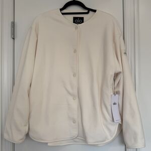 Alo Yoga Polar Fleece Take Note Jacket in Ivory White NWT Medium